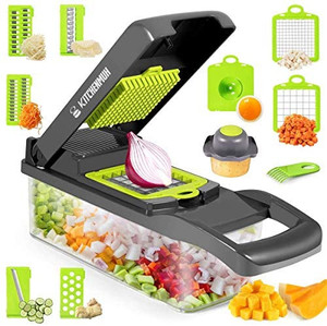 lot 3625 image: Kitchenmuh Vegetable Chopper, Onion Chopper, All in 1 Vegetable Mandoline Slicer for Kitchen