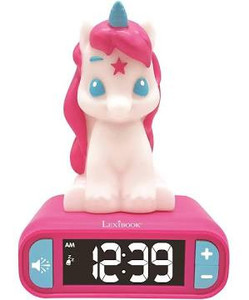 lot 3631 image: LEXiBOOK Unicorn Digital Alarm Clock for Kids with Night Lightn Snooze and Radio, Childrens Clock, Luminous Unicorn, Pink Colour - RL800UNI