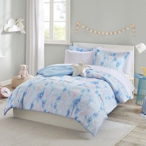 lot 4097 image: Your Zone Aurora Glow in the Dark Bed in a Bag Comforter Bedding Set