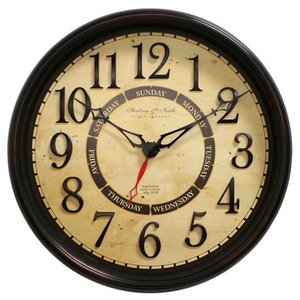 lot 4101 image: Better Homes & Gardens 20 Calendar Wall Clock