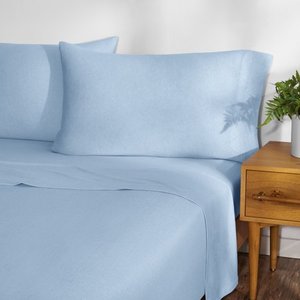 lot 4123 image: Gap Home T-Shirt Soft Melange Jersey Sheet Set, King, Blue, 4-Pieces
