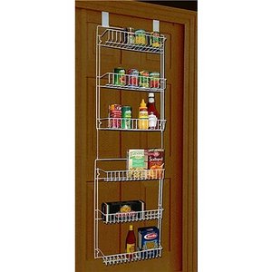 lot 5006 image: Trademark Home 5 Overdoor Storage Basket Rack