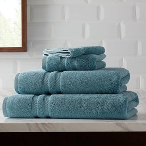 lot 5036 image: Hotel Style Turkish Cotton Bath Towel Collection, 6-Piece Set, Teal
