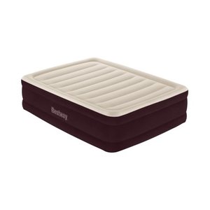 lot 5044 image: Bestway Maroon Tritech Air Mattress Queen 20 in. with Built-in AC Pump and Antimicrobial Coating