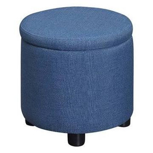 lot 5045 image: Designs4Comfort Round Accent Storage Ottoman