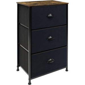 lot 5047 image: Sorbus 3 Drawers Chest Dresser - Barn Wood