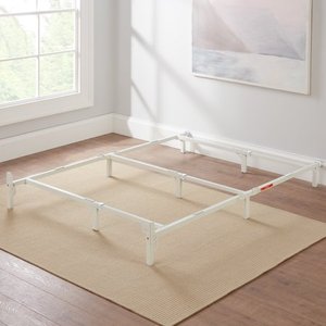 lot 5058 image: Mainstays 7 Adjustable Metal Bed Frame, White, Sizes Twin - Queen