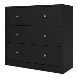lot 5062 image: Tvilum Portland 3-Drawer Black Chest