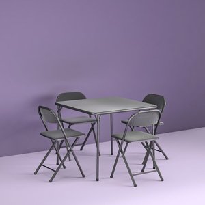lot 5063 image: Cosco 5-Piece Card Table Set, Black