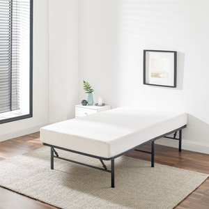 lot 5069 image: Mainstays 14 High Profile Foldable Steel Bed Frame, Powder-coated Steel, Twin