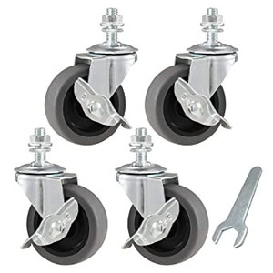 lot 5077 image: 4 Casters with 38 Bolt Size, Includes wrench