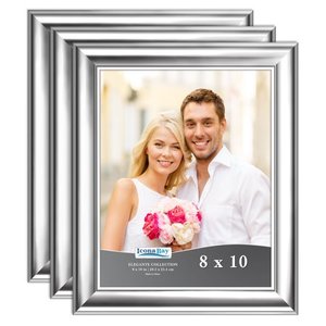 lot 5101 image: Icona Bay 8x10 Silver Picture Frame, Glam Style, 3 Pack, Elegante Collection (US Company)