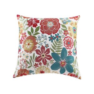 lot 5103 image: 2 PACK Mainstays Decorative Throw Pillow, Floral, Square, Multi, 20x20