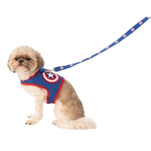 lot 5123 image: Captain America Leash and Harness XLarge Dog Costume XL Rubies Pet Shop