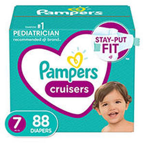 lot 5163 image: Pampers Cruisers Disposable Diapers One Month Supply - Size 7 (88ct)