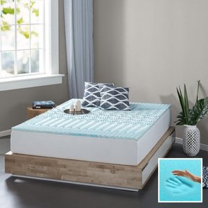 lot 5187 image: Spa Sensations by Zinus Green Tea Cooling Gel Memory Foam Zoned Support Mattress Topper, Queen