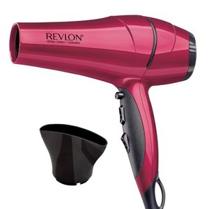 lot 5188 image: Revlon Perfect Heat Ceramic Ionic Hair Dryer, Red with Concentrator
