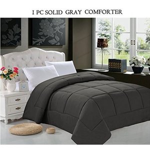lot 5193 image: Down Alternative Double-Filled Comforter %100 HypoAllergenic, KingCal King , Gray