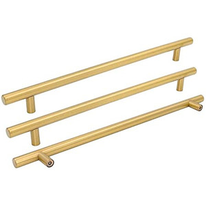 lot 2514 image: Goldenwarm 15 Pack Brushed Brass Cabinet Hardware Gold Drawer Pulls - LSJ12GD320 Gold Kitchen Hardware Handle for Dresser Square Closet Door Handle 12-35 Center to Center