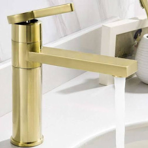 lot 2528 image: Single Handle Bathroom Faucet Single Hole Bathroom Sink Faucet Taps With Valve Brushed Gold