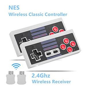 lot 2531 image: NES Classic Rechargeable Controller 2 Pack, Kyerivs Wireless Gamepad for Nintendo Mini NES Classic Edition, Wireless Joypad & Gamepads Controller