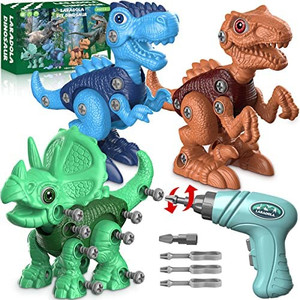 lot 2539 image: Laradola Dinosaur Toys for 3 4 5 6 7 8 Year Old Boys, Take Apart Dinosaur Toys for Kids 3-5 5-7 STEM Construction Building Kids Toys with Electric Drill, Dinosaur Toy Birthday Easter Gifts Boys Girls