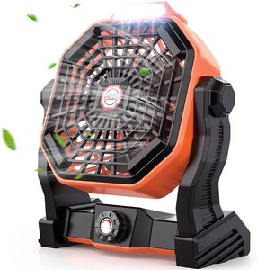 lot 2540 image: Mifanstech X20 Camping Fan with LED Lights, Portable USB Box Table Fan with (Type-C) Charging Wire for Room Office Bed Camping Travel Hotel Indoor Outdoor, 270° Adjustment Personal Punk Style Desk Fan
