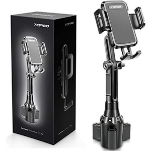 lot 2548 image: Topgo Car Cup Holder Phone Mount Pro Ver. Adjustable Height & No Shaking Cup Holder Phone Holder for Car Compatible with iPhone 13 12 Pro Max Samsung Galaxy S22 Ultra Note 21(Black)