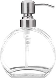lot 2549 image: Clear Glass Soap Dispenser Brushed Silver Spout