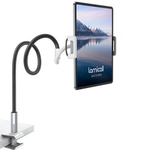 lot 2578 image: Gooseneck Tablet Holder, Lamicall Tablet Mount  Flexible Arm Tablet Stand Compatible with iPad Mini, Pro, Air, Switch, Galaxy Tabs, More 4.7-10.5�� Devices - Black