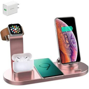 lot 2598 image: Kertxin Wireless Charger,4 in 1 Charging Station Qi Wireless Charging Stand for Apple Watch,iPhone,Airpods,Compatible with iPhone 121111 pro Xs X Max XR X 8 8 Samsung S20S9S8