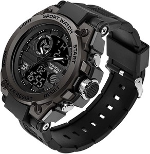 lot 2607 image: Mens Military Watch Outdoor Sports Electronic Watch Tactical Army Wristwatch LED Stopwatch Waterproof Digital Analog Watches