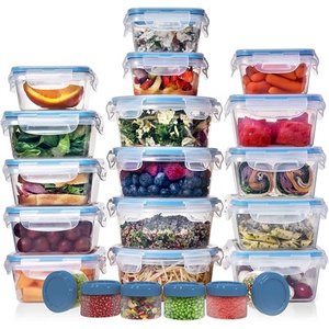 lot 2612 image: HUGE SET (32 Pack) Food Storage Containers with Lids - Plastic Food Containers with Lids - Airtight Leak Proof, Easy Snap Lock Lunch Box, BPA-Free Plastic Storage Container Set