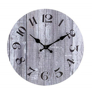 lot 2630 image: Silent Non-Ticking Wooden Decorative Wall Clock Quartz Battery Operated
