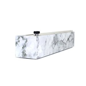 lot 2639 image: ChicWrap Marble Refillable Plastic Wrap DispenserSlide Cutter and 250 of Professional BPA Free Plastic Wrap - Reusable with Slide Cutter Technology
