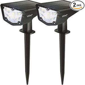 lot 2674 image: Vont Solar Lights, IPX7 Waterproof Garden Lights 1 Pack Beautiful Wireless Solar Powered Landscape Spotlights, Outdoor Lighting Suitable for Yard, Walkway, Driveway, Porch, & Patio, Cool White