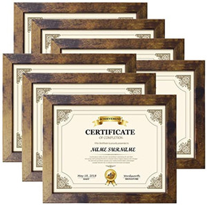 lot 2681 image: 8.5x11 Picture Frame Rustic Certificate Frames Wall Tabletop Display Horizontally or Vertically, 7 Pack