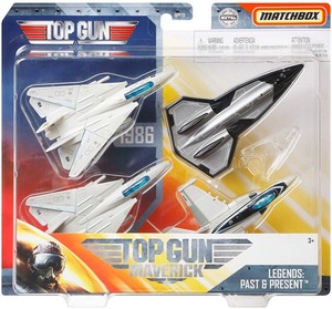 lot 2687 image: Matchbox Sky Busters Top Gun Legends Past and Present 4-Pack of Toy Aircraft from The Feature Film, Great Gift for Collectors & Fans of The Film & Kids 3 Years Old & Up