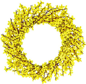 lot 2717 image: Marokai Yellow Front Door Wreath 16.6  Indour Outdoor Wreath Forsythia Wreath  Fake Wreath Summer Home Decor