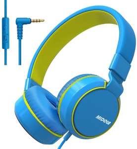 lot 2722 image: Midola Headphone Kids Wired Volume Limited 94110dB Over Ear Foldable Noise Protection Headset with Inline AUX 3.5mm Mic for Child Boy Girl Travel School Cellphone Pad PC Tablet Pink