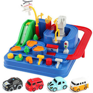 lot 2742 image: Lucky Doug Race Car Tracks for Boys, Car Rescue Adventure Toys Gifts for 3 4 5 6 7 Years Old Boys Girls Toddlers, Preschool Educational Car Games Gift Toys for Boys with 4 Mini Car 6 Buttons
