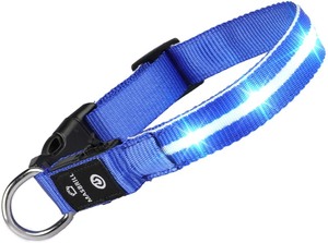 lot 2762 image: MASBRILL Led Dog Collar ,Light Up Flashing Rechargeable Waterproof Adjustable Illuminated Glow in The Dark Dog Collars