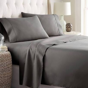 lot 2786 image: Danjor Linens King Size Bed Sheets Set - 1800 Series 6 Piece Bedding Sheet & Pillowcases Sets w Deep Pockets - Fade Resistant & Machine Washable - Grey