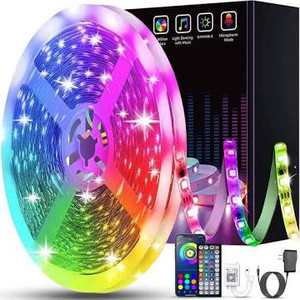 lot 2799 image: 50ft Led Strip Lights Smart Sync Music Led Lights for Bedroom Home Decoration, APP Control