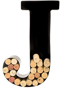 lot 2827 image: Wine Cork Holder - Metal Monogram Letter (J)