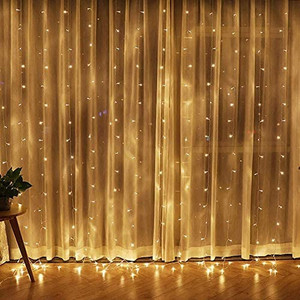 lot 2836 image: Twinkle Star 300 LED Window Curtain String Light