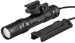 lot 2837 image: OLIGHT Odin 2000 Lumens Picatinny Rail Mounted Rechargeable Tactical Flashlight with Remote Pressure Switch