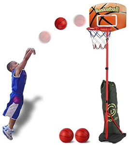 lot 2847 image: SUPER JOY Kids Basketball Hoop for Toddlers Adjustable Height 2.8-6.2 ft