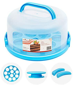 lot 2875 image: Cake Keeper with Cover & Cupcake Insert - Plastic Cupcake Carrier with Handle - Round Cake Carrier with Lid