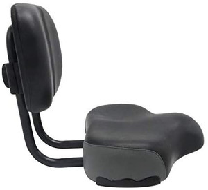lot 2894 image: ABORON Bike Seat with Backrest, Universal Wider Bicycle Backrest Saddle Seat, 11.5 x 9.5in Large Saddle, with Backrest, Faux Leather Cycling Seat Cushion